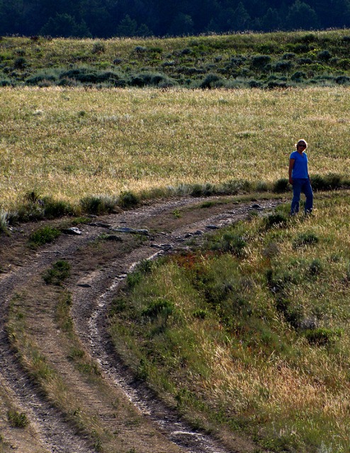 Louise on Evening Walk on the Muddy Road Less Traveled
