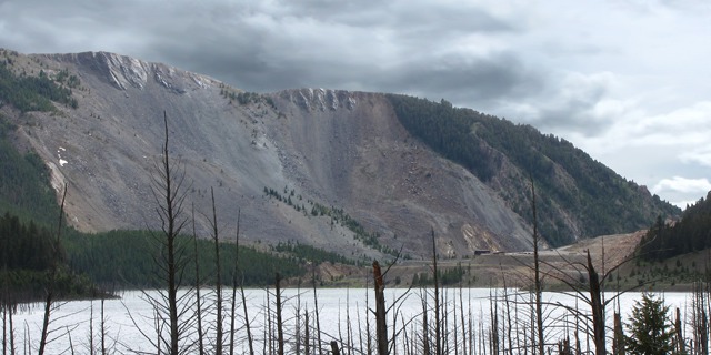 Quake Lake and The Area Where the Slide Originated