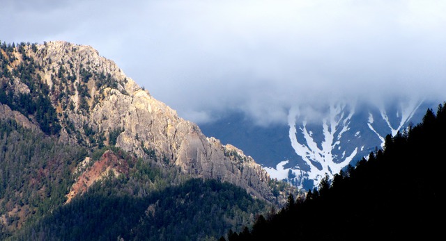 Sun Hits a Ridge Over Quake Lake