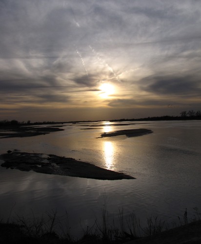 View from the Blind at Sundown over the Platte River