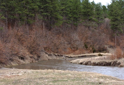 Little White River from Crow Dog Bridge on BIA Scenic Road 5