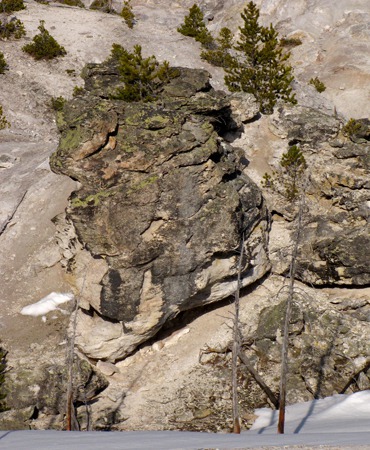 Monolith at Roaring Mountain Geyser