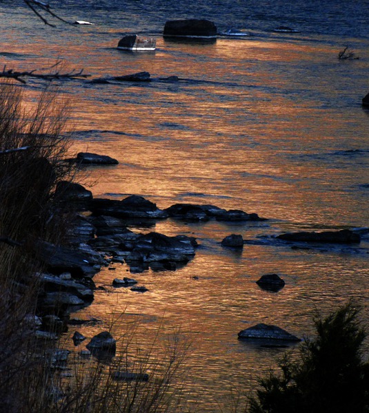 Reflected Afterglow on the Madison River