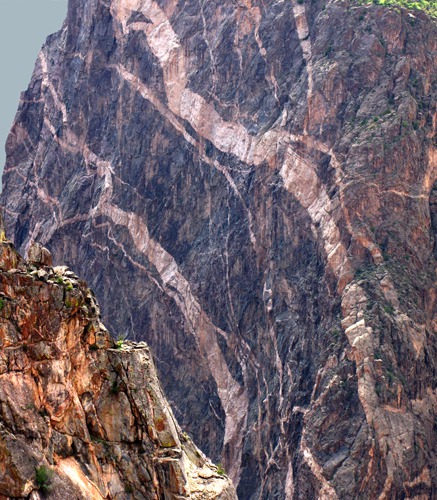 Painted Wall from North Rim Close Up in Black Canyon of the Gunnison National Park CO
