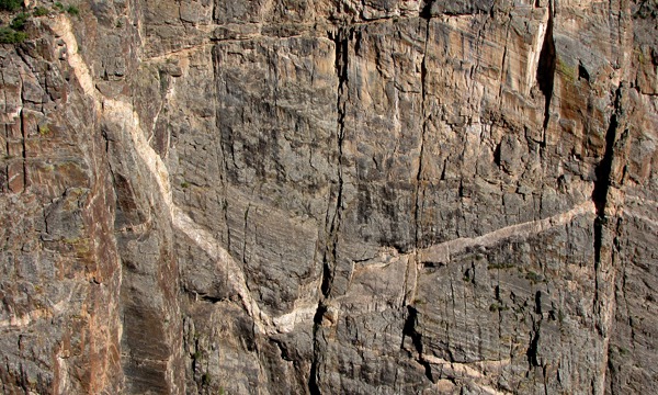 Layer Curve on Canyon Sidewall in Black Canyon of the Gunnison National Park CO