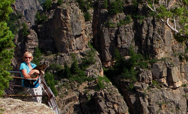 Furry Purry Looks Down 2500 Feet in Black Canyon of the Gunnison National Park CO