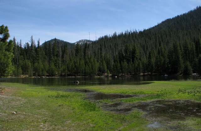 Mountain Lake Down a Gravel Road Near Lolo Pass