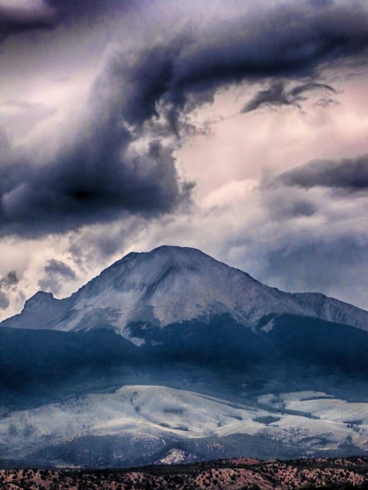 Storm Swirl Over a Peak in the Culebra Range 