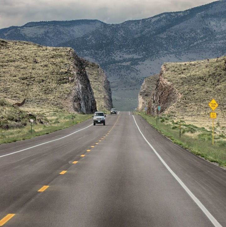 Road Cut Through Basalt on CO HWY 285 South of Salida CO