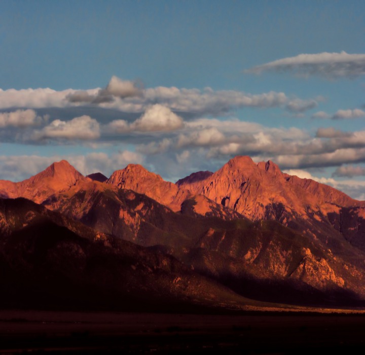 Sundown on the Sangre de Cristo Range South of Salida CO